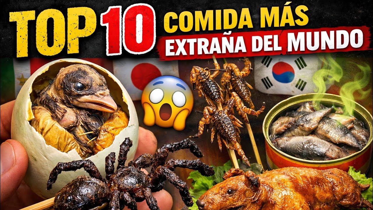🔥 Top 10 países con las gastronomías más extremas del mundo 🌍 | #curiosidades #comida
