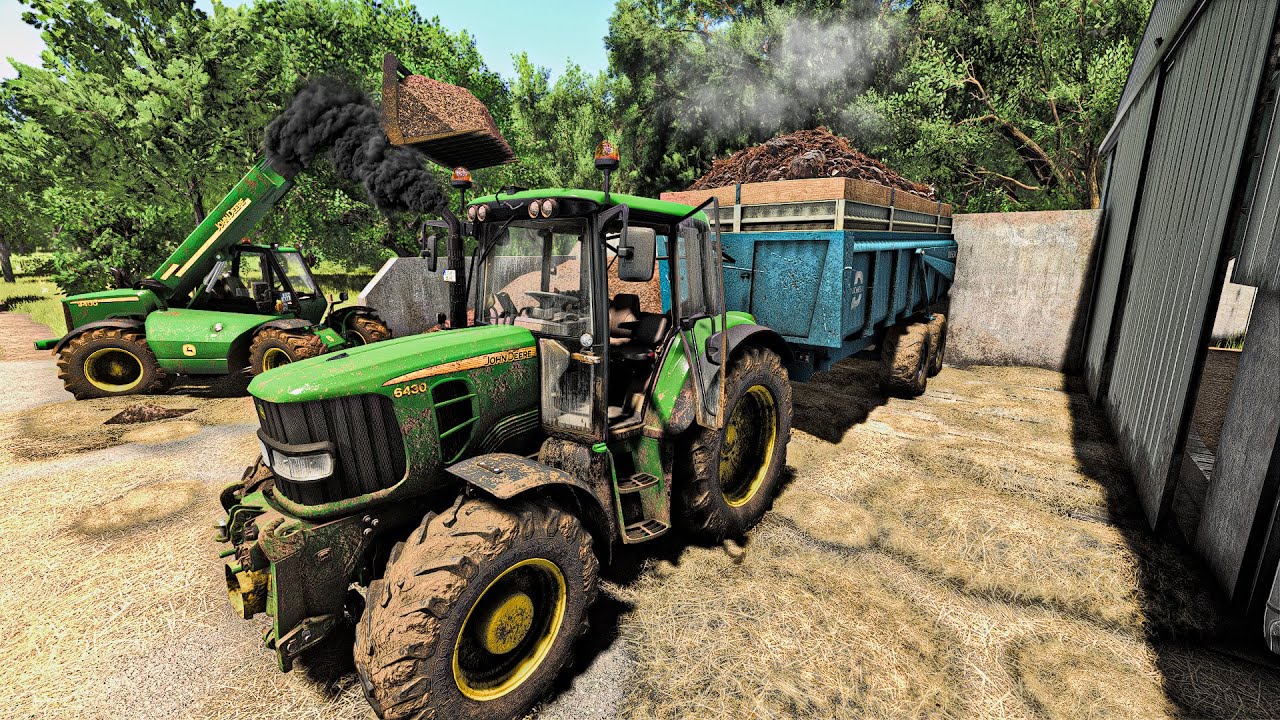 Работа с Джоном Диром 6430 по вспашке и навозу | Farming Simulator 25 реалистичный