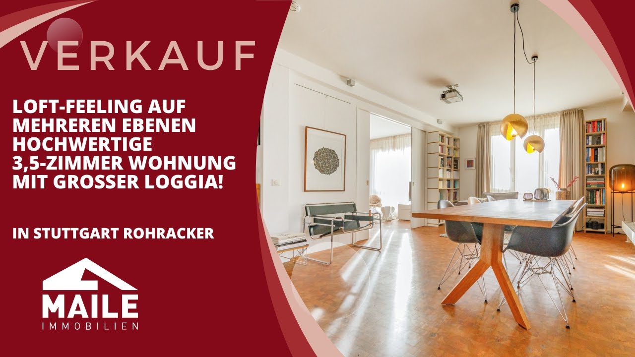 Loft-Feeling auf mehreren Ebenen - Hochwertige 3,5-Zimmer Wohnung mit großer Loggia in S-Rohracker