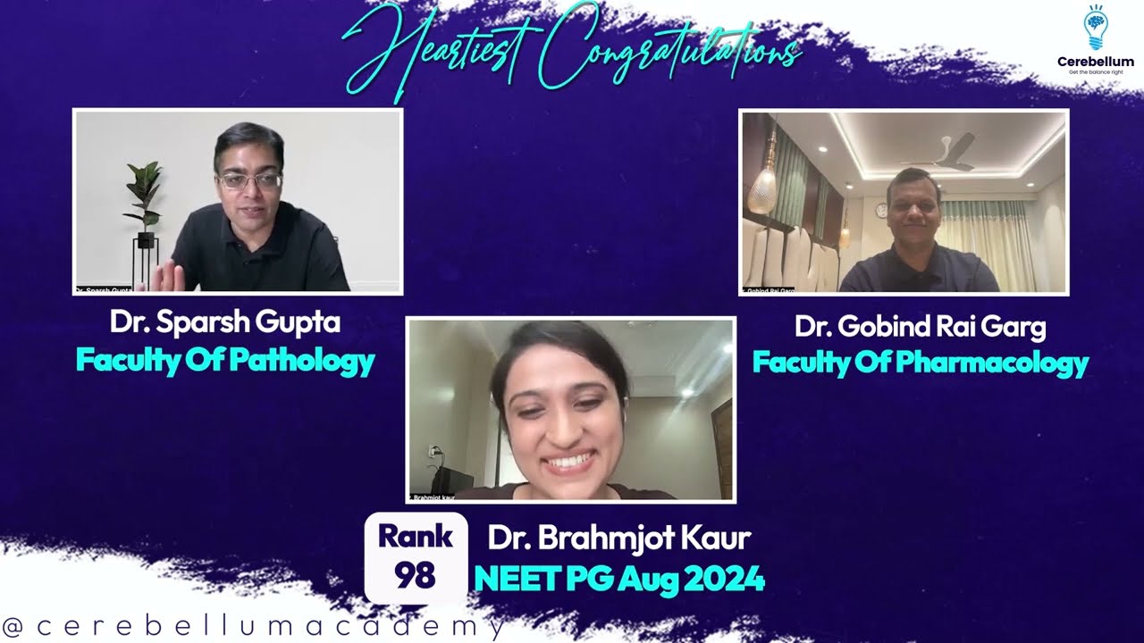 Strategy for Consistent Preparation and Success - Dr. Brahmjot Kaur,  Rank 98 | NEET PG 2024