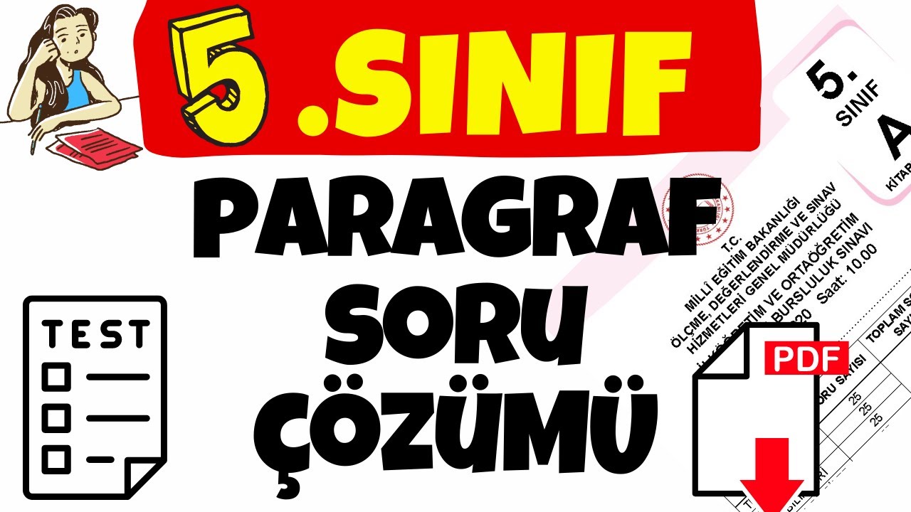 5.Sınıf Paragraf Soruları | 5.Sınıf Paragraf Testi | 5.Sınıf Paragrafta Anlam | Paragraf Test