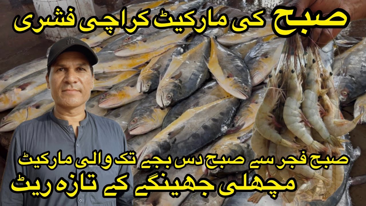 Fish & prawns morning market price update Karachi fish harbour July 27, 2025