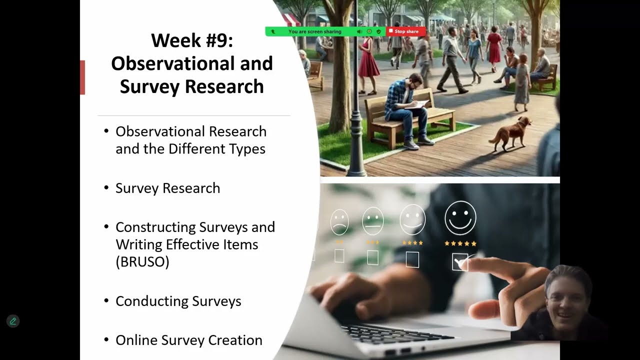 Research Methods Week #9 Lecture Video on Observational and Survey Research | Psyched with Setmire