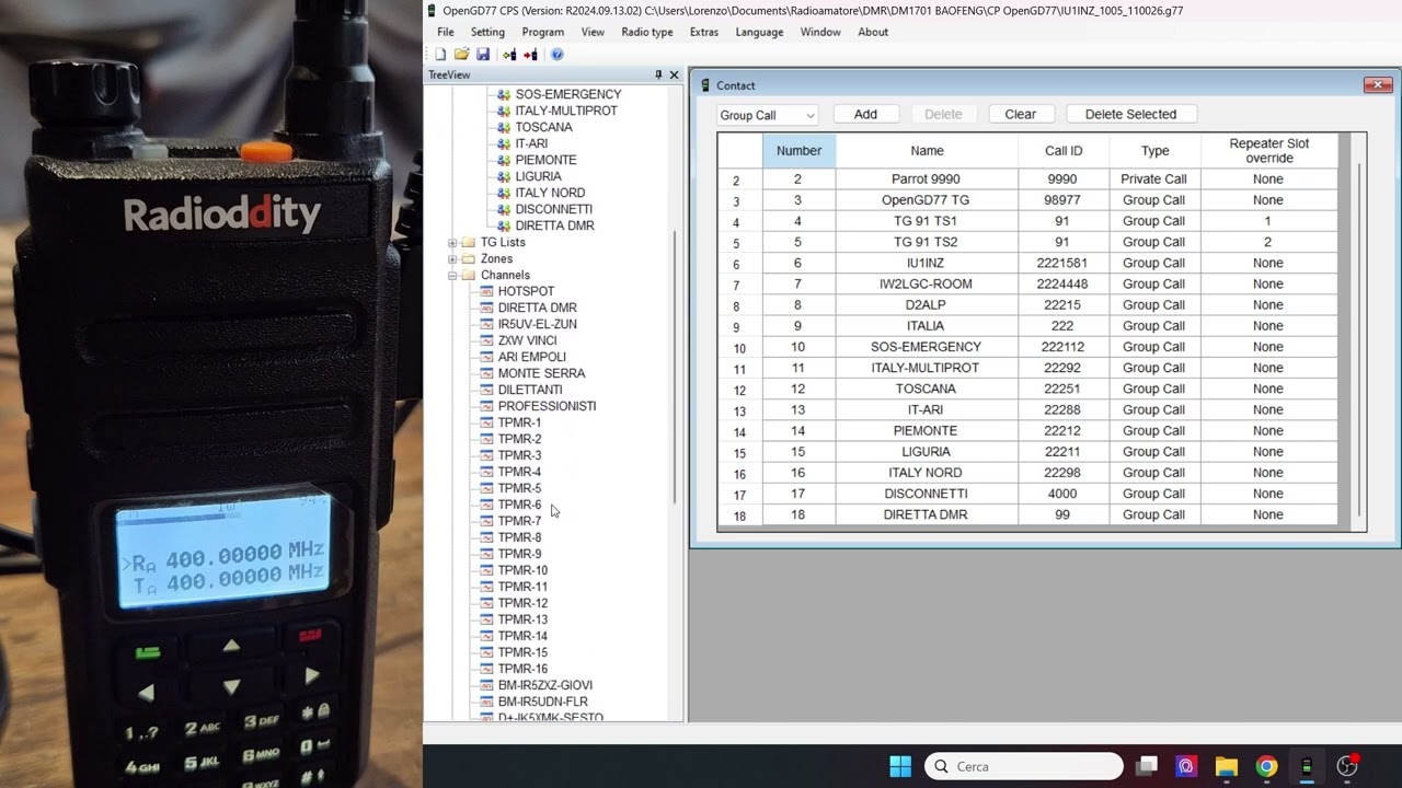 Radioddity GD-77 DMR installazione firmware OpenGD77 programmazione e recensione in italiano DM-1801