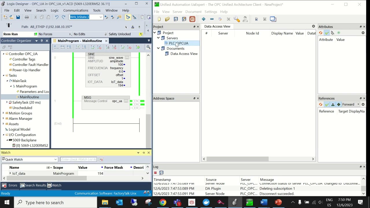 Logix PLC OPC UA Version 36