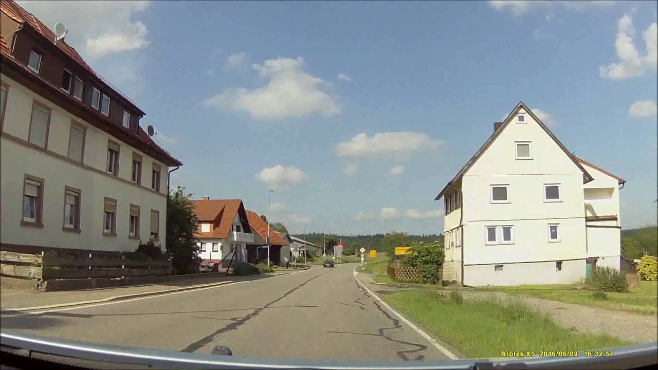 Autofahrt im badischen Odenwald/MOS: Waldbrunn