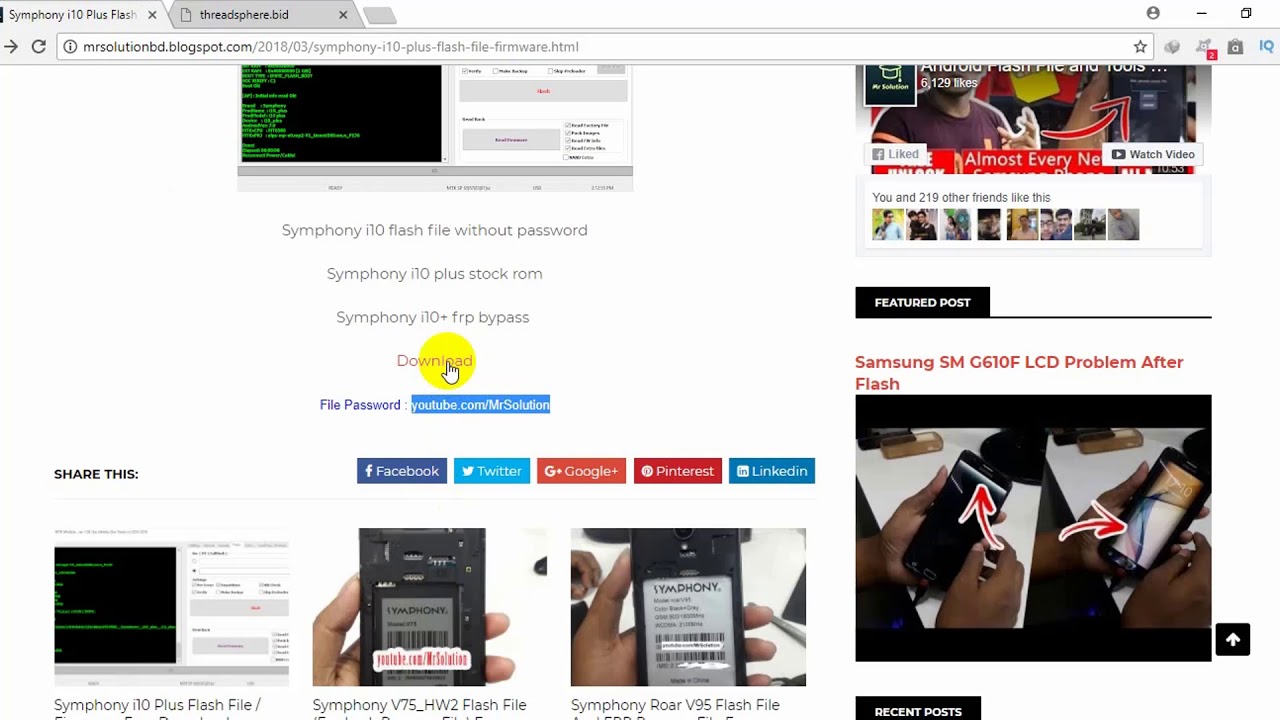 Symphony i10 plus flash file Free Download without Password