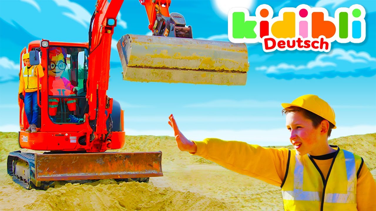 Die Kinder entdecken Bauwagen | Die Kinder spielen! ⛑ Kidibli