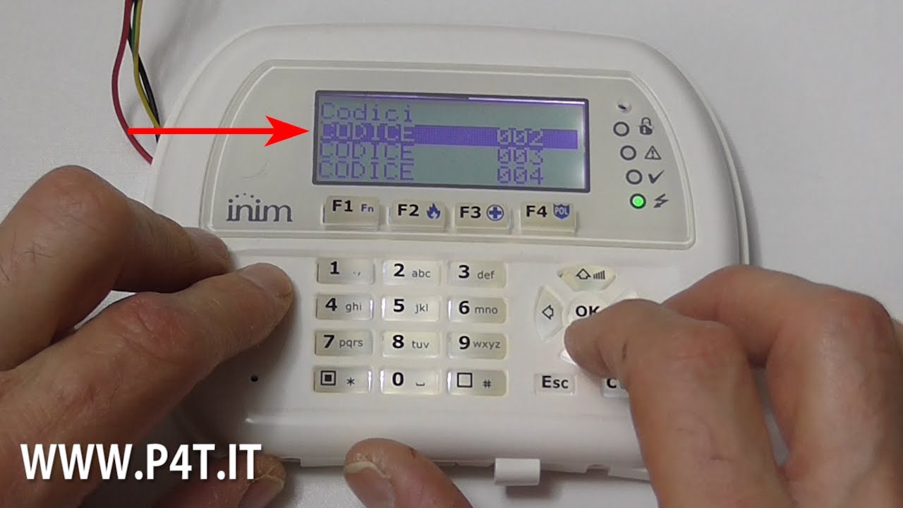 Gestione codici utente allarme Inim smartliving 515