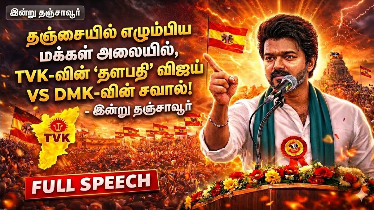 🔥 தஞ்சை மக்களிடம் தளபதி விஜய் பேசும் அதிரடி உரை 🔥 | #tvk  மக்கள் சந்திப்பு #tvklive #tvklatestnews
