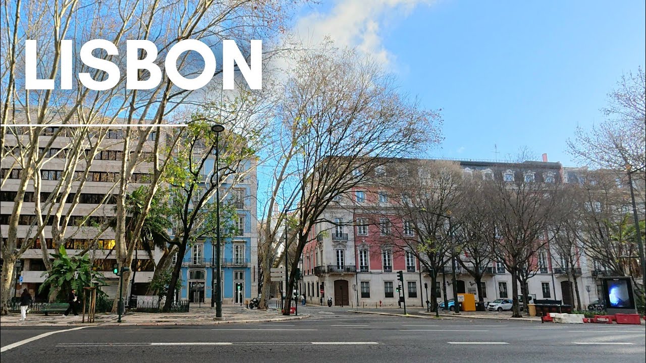 Liberty Avenue on a Winter Day in Lisbon PORTUGAL 