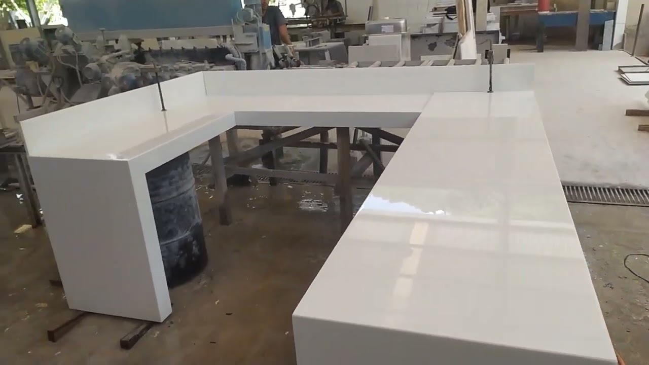 bancada em U em super nano glass
