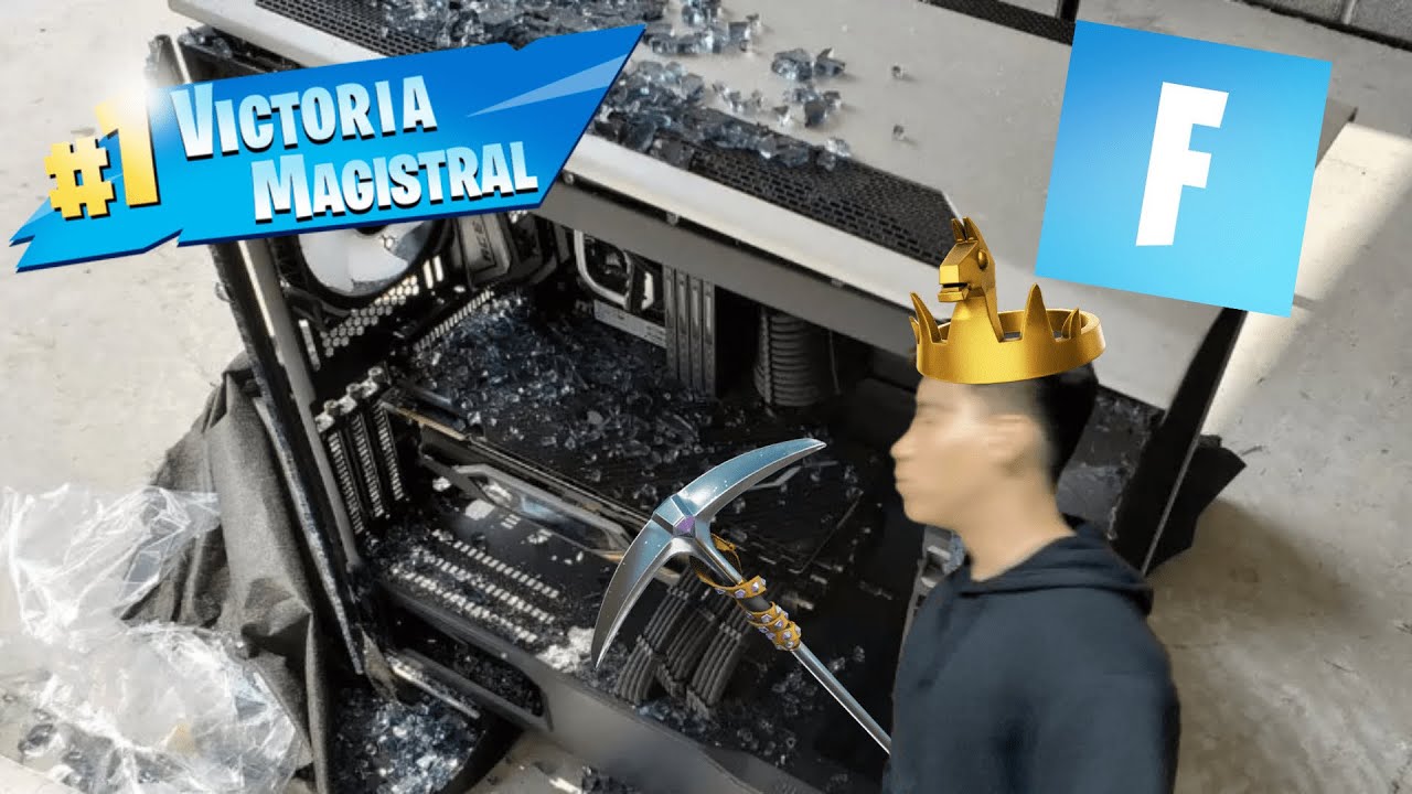 INTENTANDO GANAR una PARTIDA de FORTNITE con la PC ROTA | zLegoshi