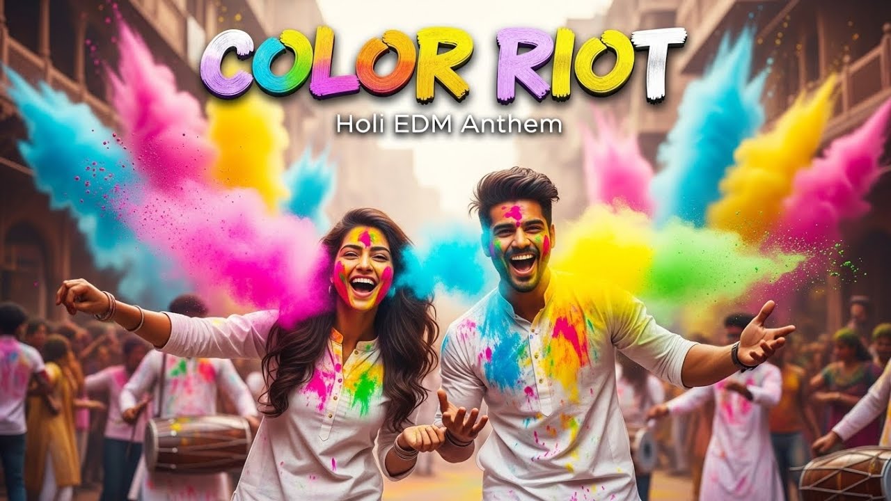 Color Riot 🎨 Holi Festival Hindi&ndash;English EDM Anthem | Desi Dhol x EDM Drop, Indian Party Song 2025 