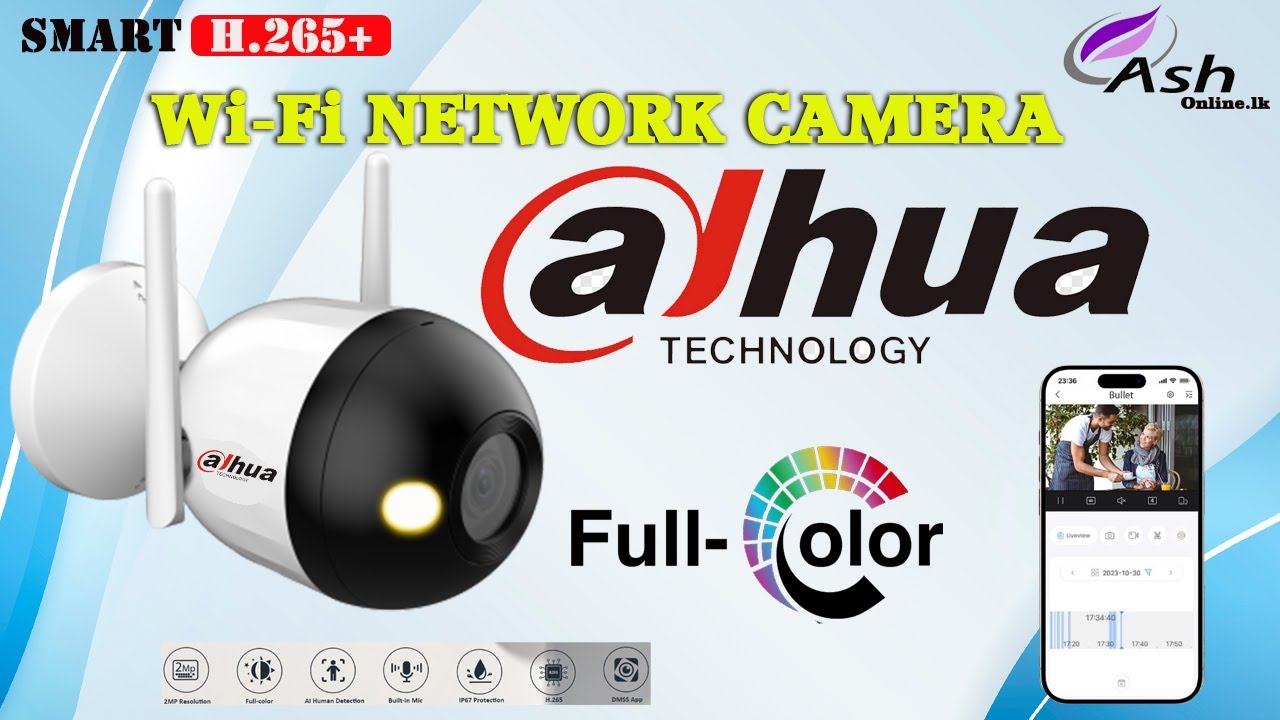 Dahua 2MP Fixed-Focal Wi-Fi Bullet Network Camera DH-F2C-LED #ash_online_lk #wificamera #cctvcamera