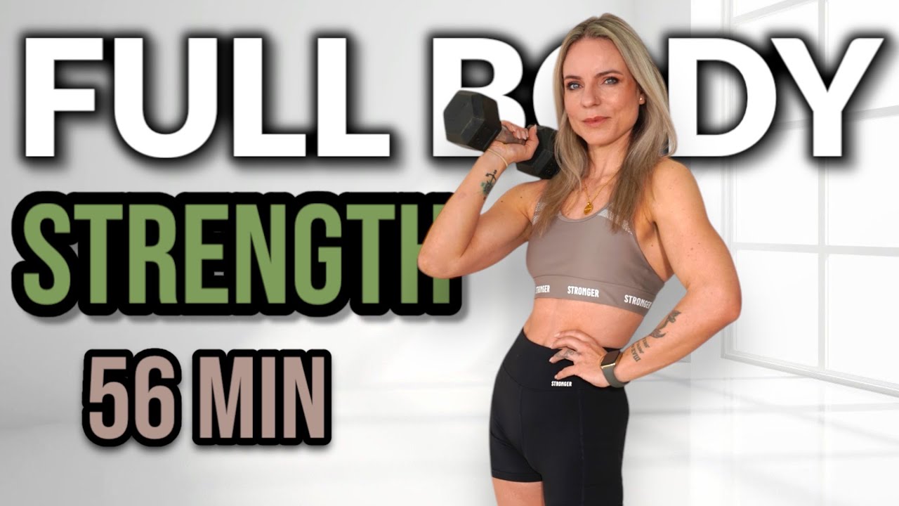 56 MIN FULL BODY 🔥 STRENGTH +WEIGHTS + SETS