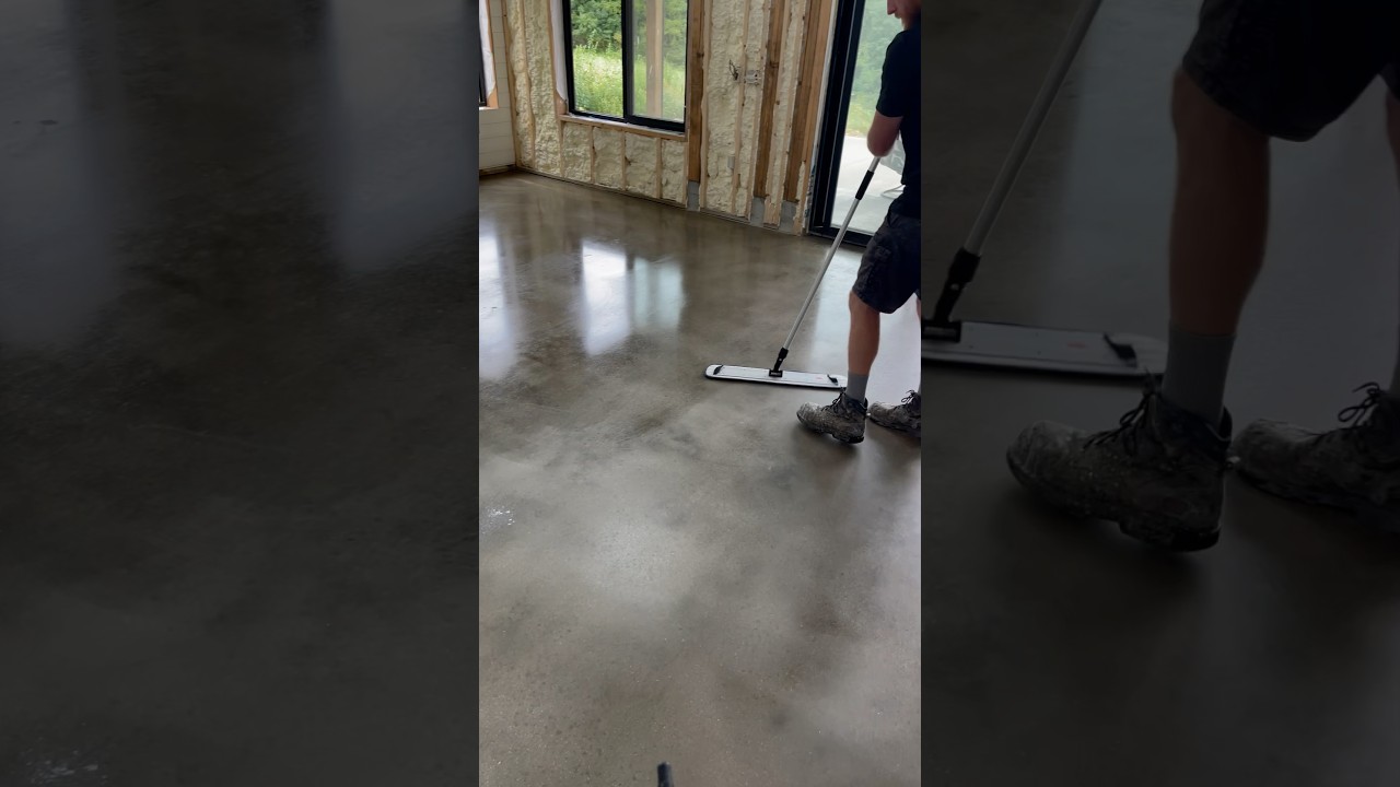 #construction #concrete #polishedconcrete laying down the polish guard for a barndominium
