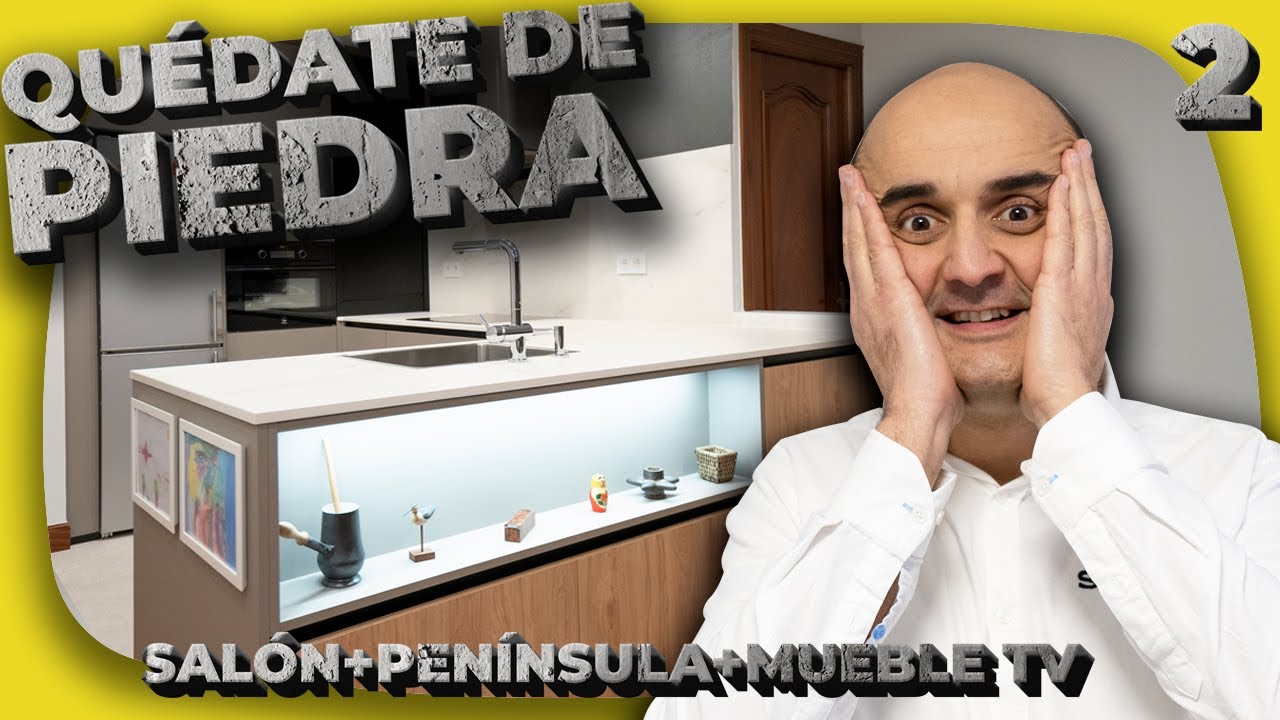 👷‍♂️REFORMA COCINA 👷‍♀️ Abierta al salón con Península y encimera dekton #2