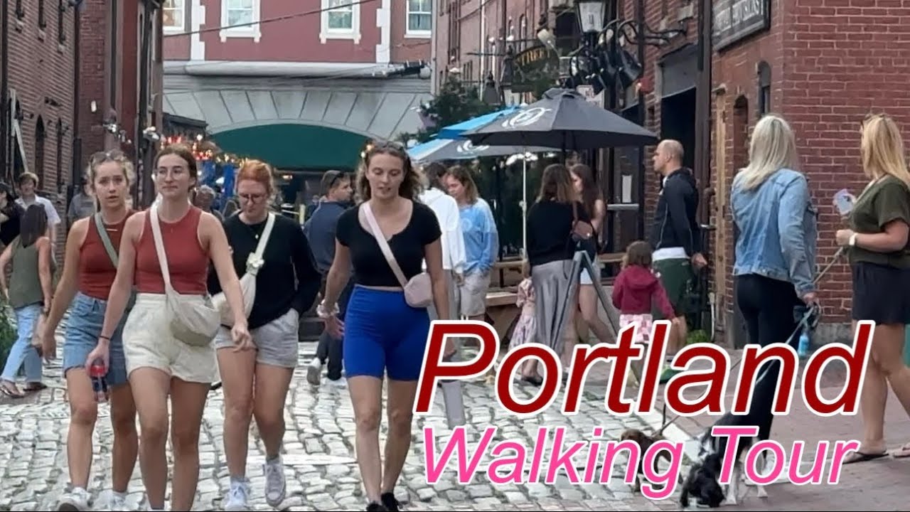 [4K] Old Port - Summer Walk Portland Maine USA Virtual Tour