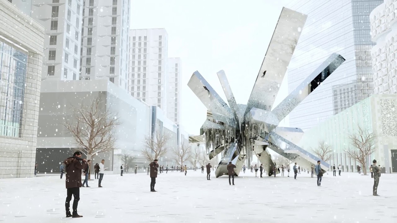 Arik Levy, RockGrowth Sculpture in Zilart district, Moscow (Russia)