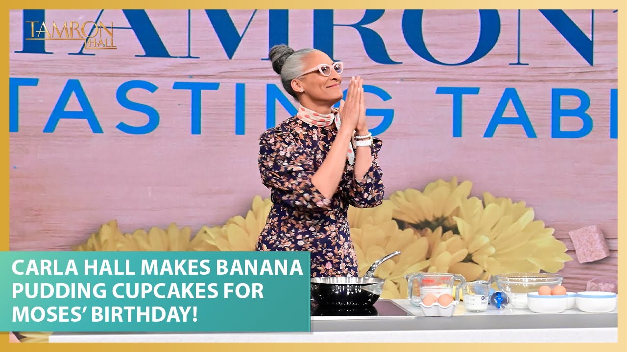 Chef Carla Hall Makes Delicious Banana Pudding Cupcakes For Moses’ Birthday!