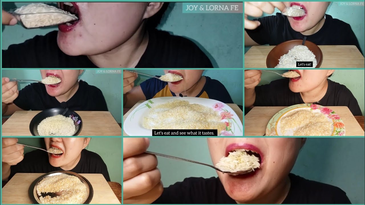 COMPILATION OF MIXED RICE||ASMR EATING RAW MIXED RICE @Joylorna8