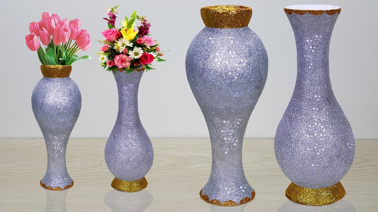 Big size flower vase make at home // Paper roll Flower vase for home decoration