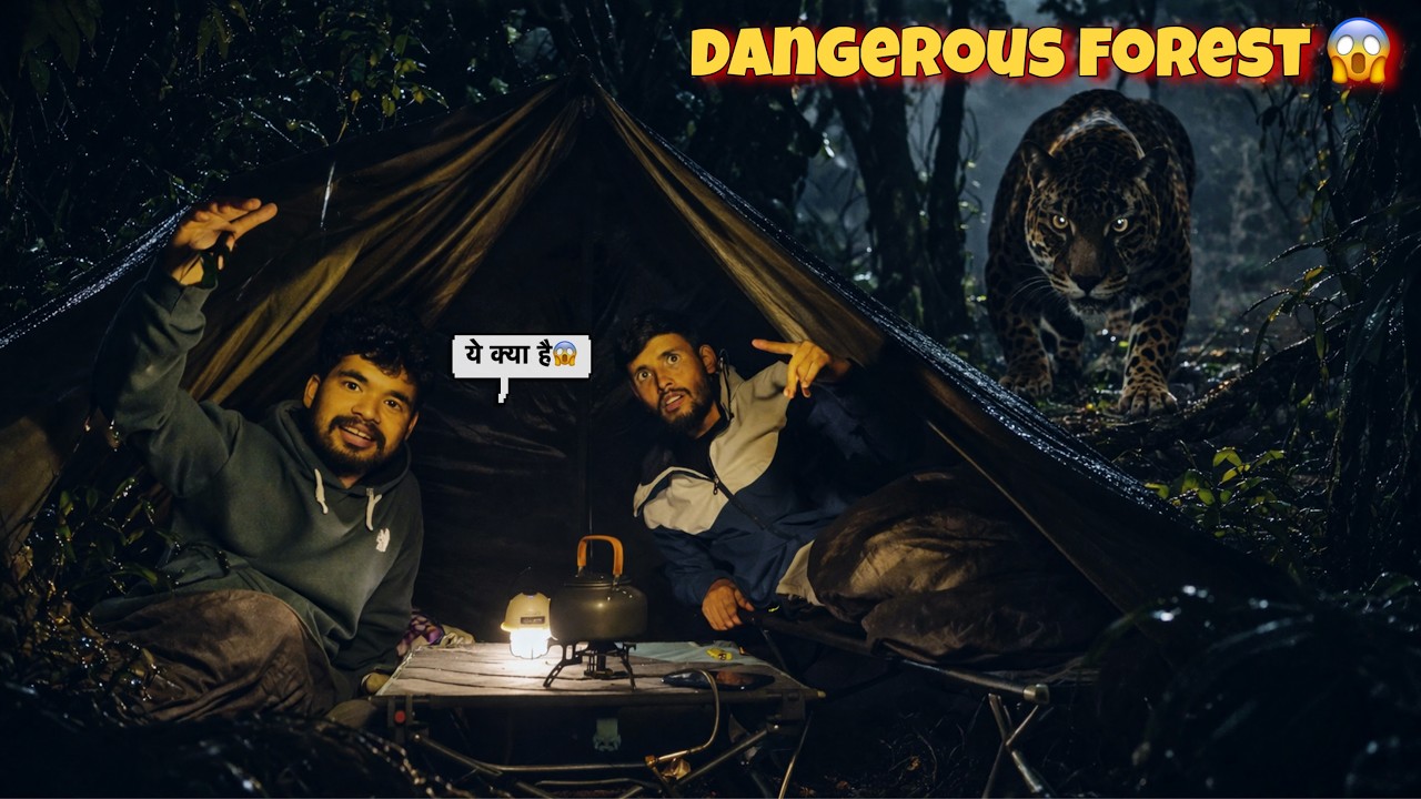 Winter Night Hot Tent Camping in the Deepest Jungle: Most Dangerous Spot Ever?