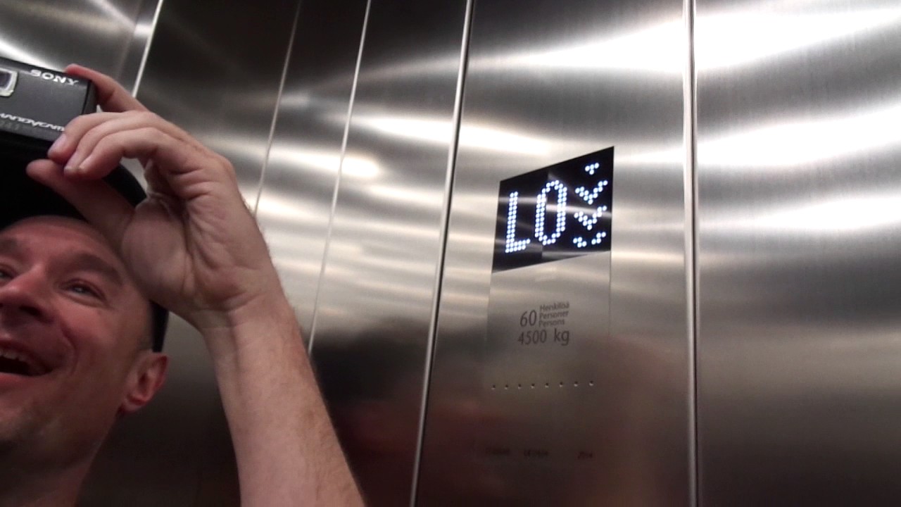 Huge 2014 KONE Monospace MRL Traction Elevators @ Meilahti/Mejlans Hospital, Helsinki, Finland