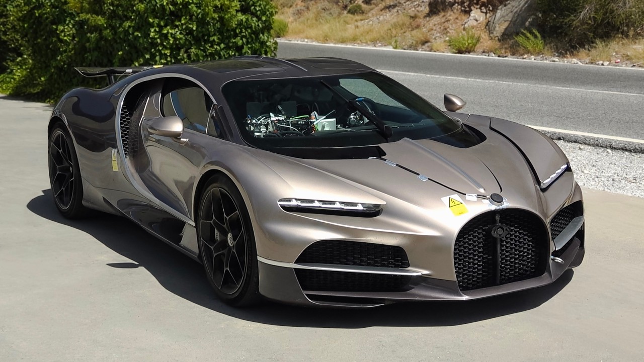 NEW V16 Bugatti Tourbillon Testing in Spain! | Start Ups, Revs & Accelerations