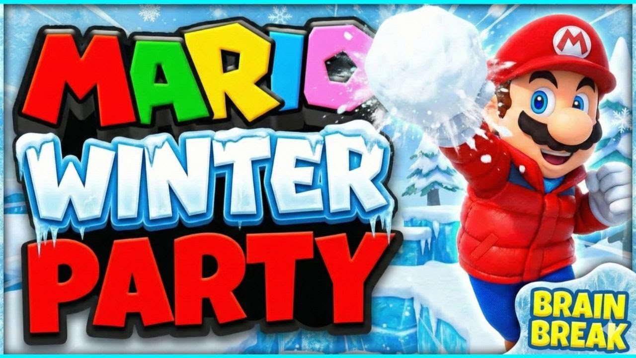 🟥 Mario Brain Break Party 🟥 Winter Brain Breaks 🟥 Just Dance