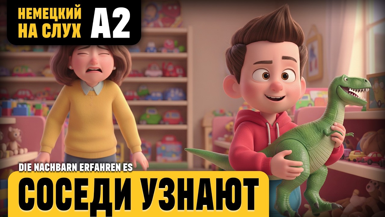 Соседи узнают. Весёлый рассказ (уровень А2). Немецкий на слух.