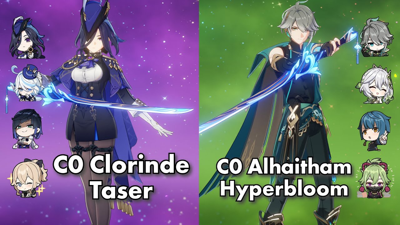 C0 Clorinde Taser & C0 Alhaitham Hyperbloom | 4.7 Spiral Abyss | Genshin Impact
