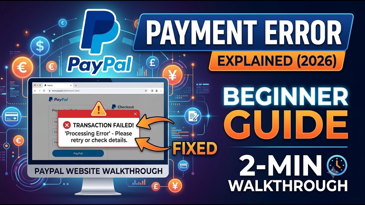 PayPal Payment Processing Error Explained 2026 Website Walkthrough & Beginner Guide 2 Min