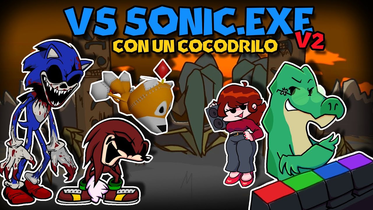 VS SONIC.EXE V2 PERO LO JUEGA UN COCODRILO | PNGTUBER | FRIDAY NIGHT FUNKIN'