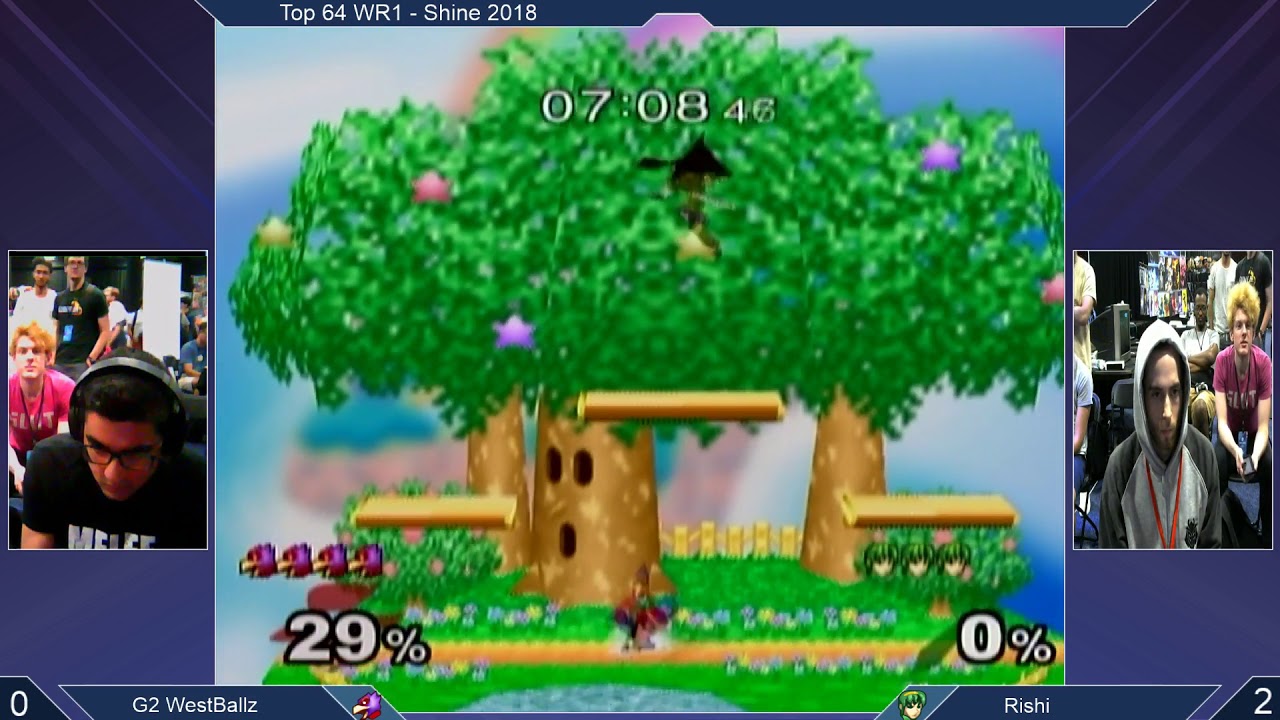 Shine 2018 SSBM - G2 | Westballz (Falco) vs. Rishi (Marth) - Melee Top 64 WR1