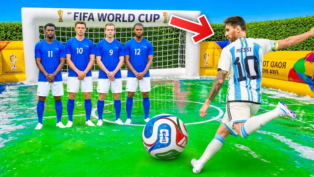KID MESSI vs BIGGEST WORLD CUP SLIP N SLIDE FOOTBALL MATCH