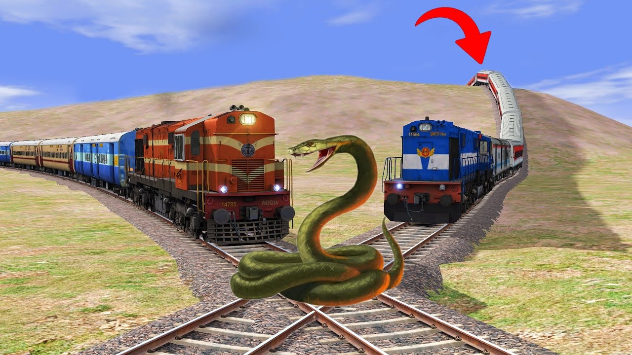 Angry Anaconda vs Two Train | Stops the Train – Train Simulator