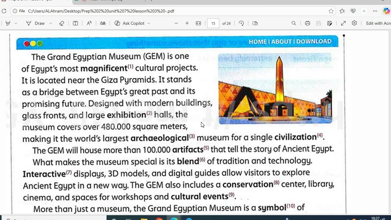 الصف الاول الاعدادي  لغه انجليزيه الوحده السابعه الدرس الثالث
