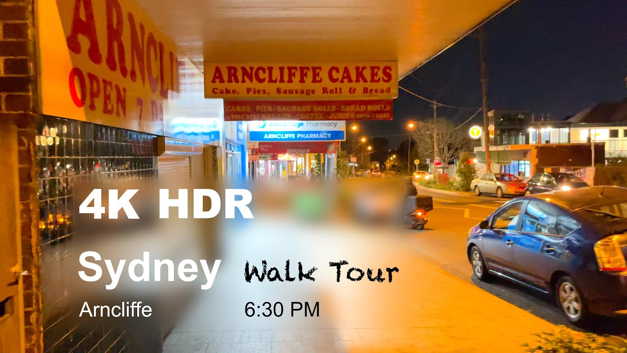 🇦🇺 Sydney Night Walk: Arncliffe 4K HDR (Aug 2021)