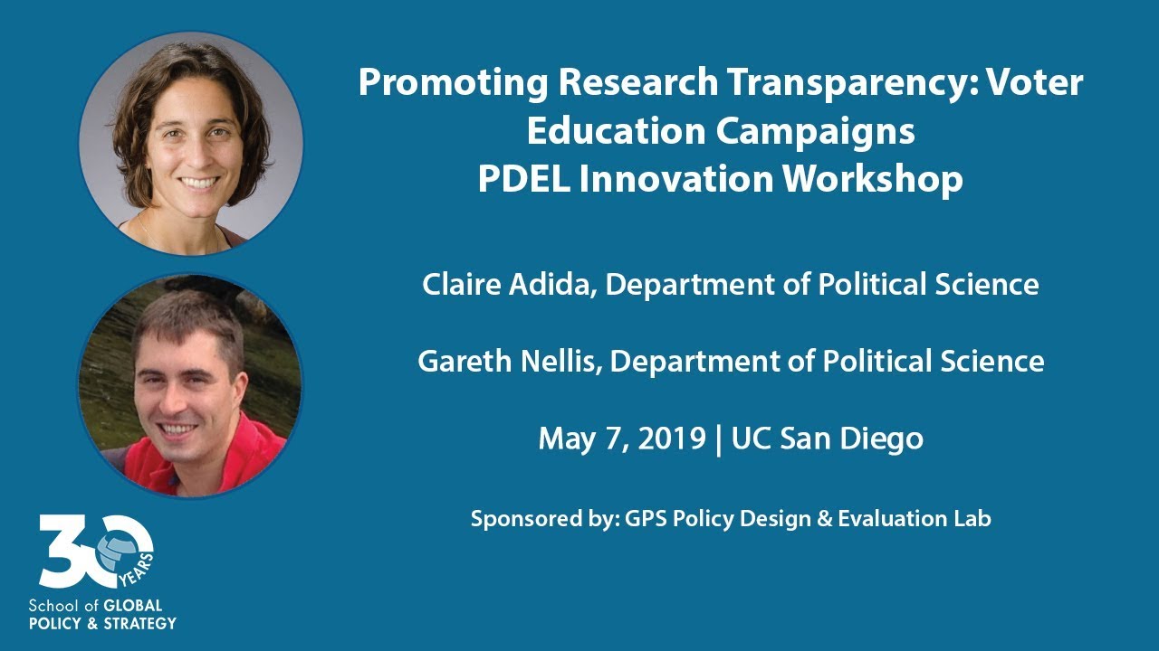 PDEL: Promoting Research Transparency - Voter Education Campaigns