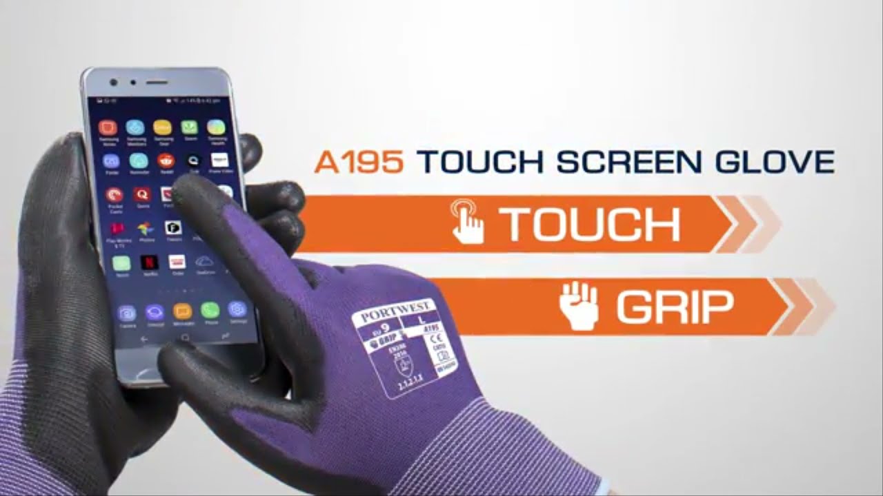 Portwest Innovatie : A195 Touchscreenhandschoen - aanraakscherm werkhandschoen