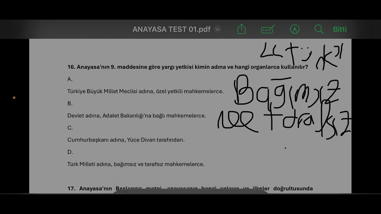 Anayasa Hukuku Soru Çözümü3- #hmgs #kpssvatandaşlık #kpss #kpss #sorts #hukuk #soru #anayasa #adalet