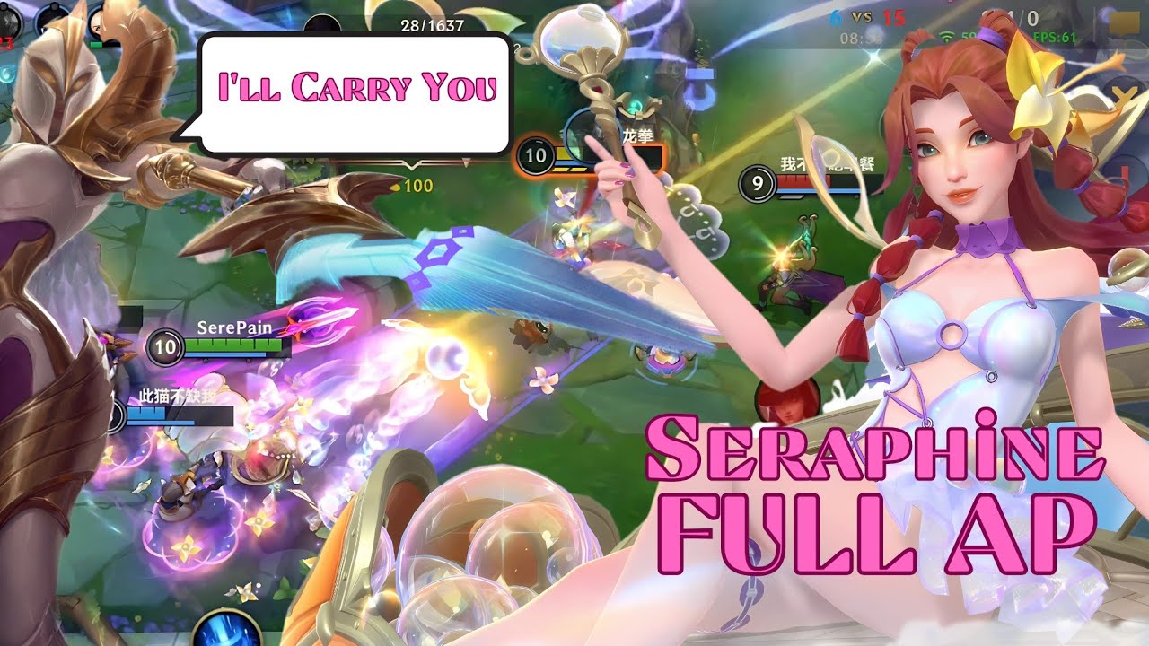 Wild Rift - Intense Gameplay Seraphine Support Team Fights While Kayle Carry