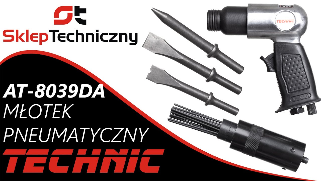 Młotek pneumatyczny igłowy z dłutami - Technic AT-8039D - Skleptechniczny.pl