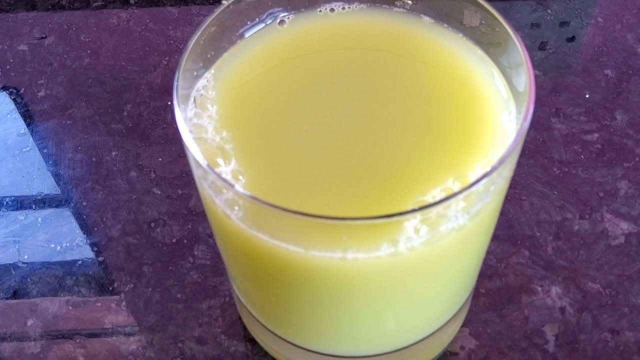 Golden apple juice recipe. How to make golden apple juice at home.