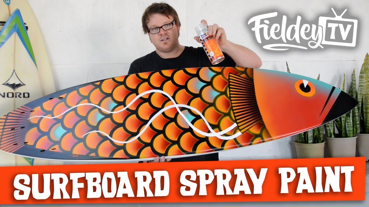 How to paint a surfboard with spray paint and stencils | Ep 1