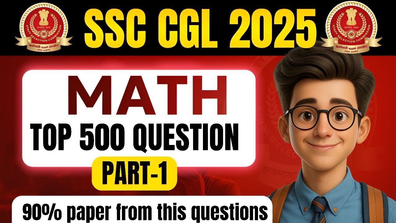 SSC CGL 2025 Maths TOP 500 | Most Expected Questions I By Jyotiprakash Mohanty Sir