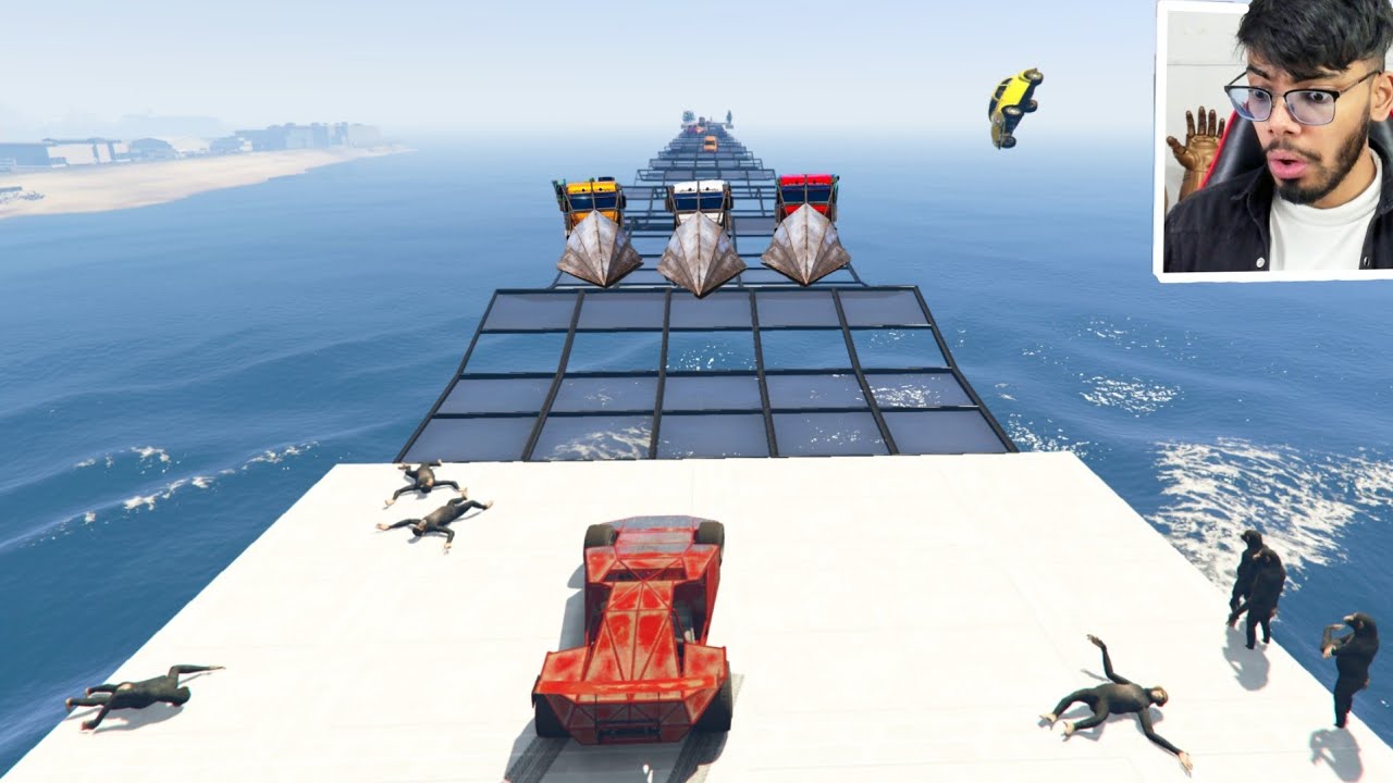 Cars Vs Cars in Glass Road Challenge 836.386% People Break Their Helmet After This Race in GTA 5!