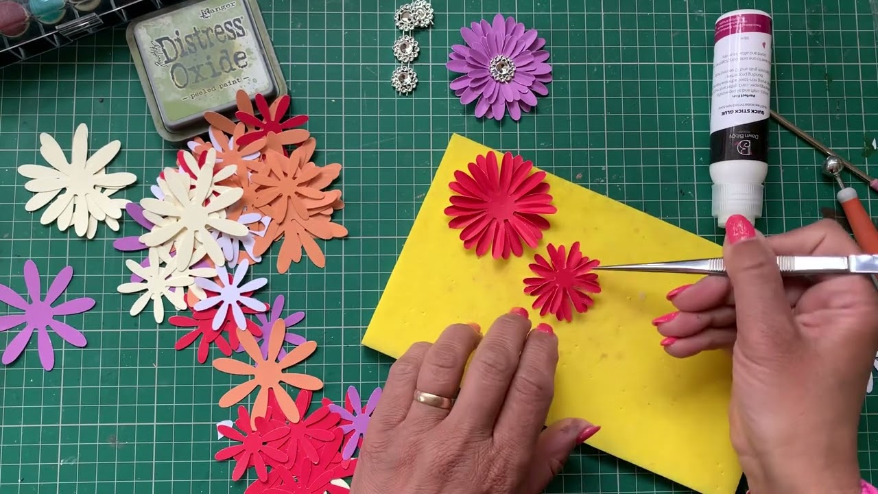 Create quick and easy flowers with a flower punch and coloured paper